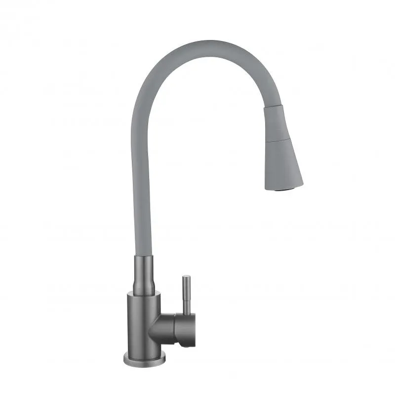 Змішувач для кухні Lidz Aria 015F31 (k35) з гнучким виливом LDARI015F31GGRP49567 Graphite/Grey