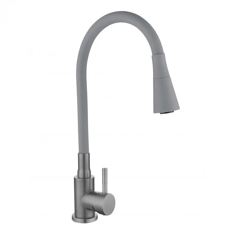 Змішувач для кухні Lidz Aria 015F31 (k35) з гнучким виливом LDARI015F31GGRP49567 Graphite/Grey — фото 3