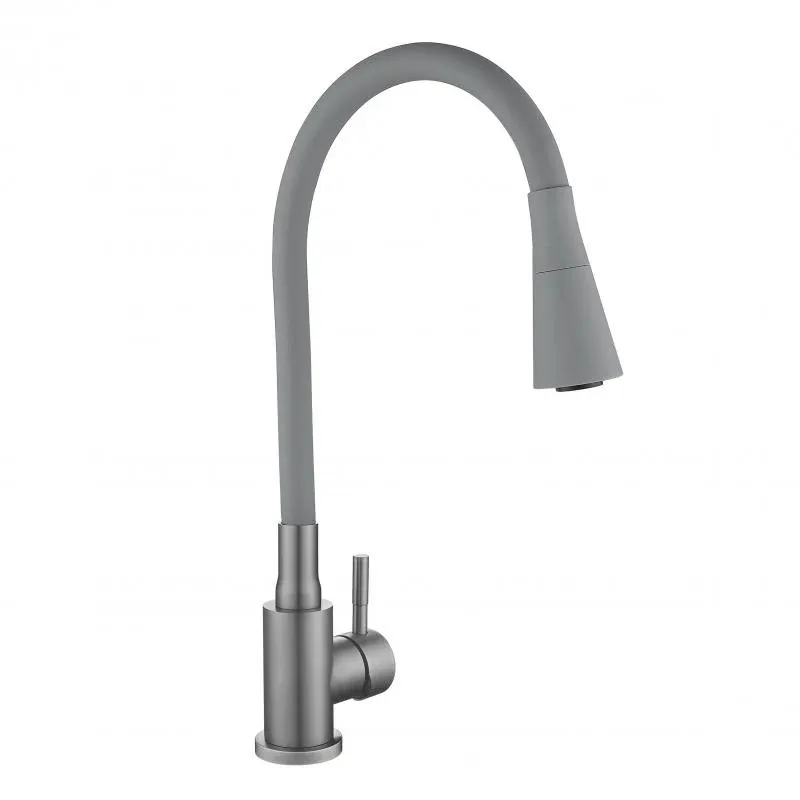 Змішувач для кухні Lidz Aria 015F31 (k35) з гнучким виливом LDARI015F31GGRP49567 Graphite/Grey — фото 4