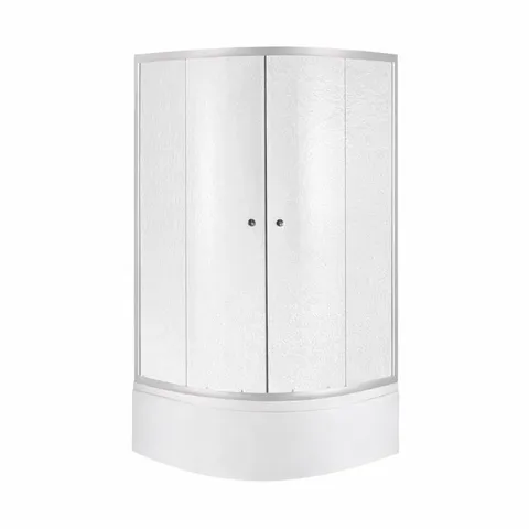 Душова кабіна Latwa SC80x80.SAT.HIGH.FR полукругла, скло Frost 4 мм + Душовий піддон KAPIELKA ST80x80x41, з панеллю Lidz