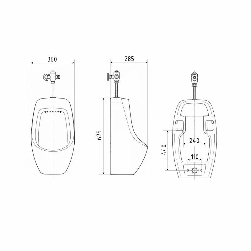 Пісуар підвісний Qtap Crow з краном-дозатором 360x285x675 White QT0588112HW — фото 2