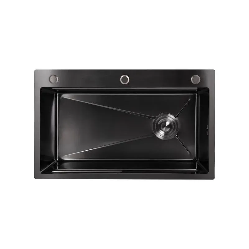 Мийка для кухні інтегрована Lidz Handmade H7545B Brushed Black PVD 3,0/1,0 мм LDH7545BRUBLM49458 — фото 3