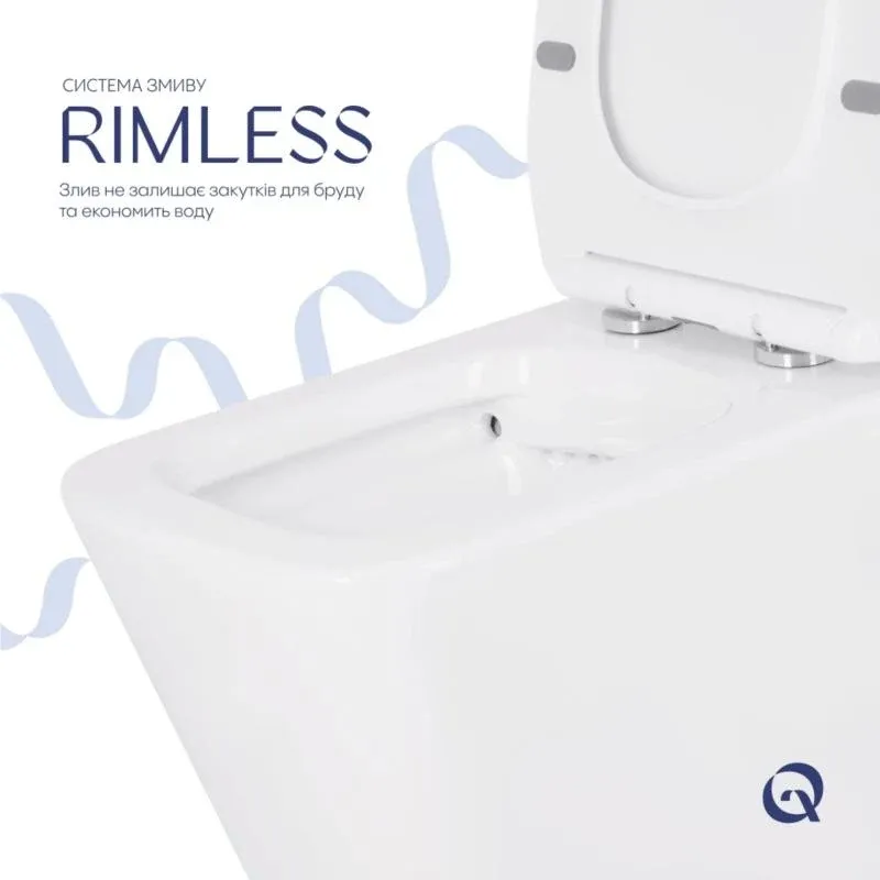 Унітаз підлоговий Qtap Crow Eco безобідковий з сідінням Soft-close QTCRO27W48750 — фото 6