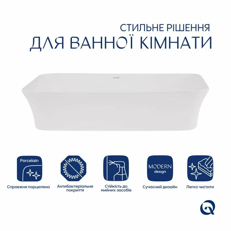 Раковина-чаша Qtap Virgo 490х350х110 White QT18112261WN — фото 3