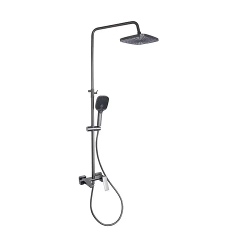 Душова система універсальна Qtap Gemini на три споживачі (з виливом) QTGEM111GMB45688 Gunmetal Black PVD