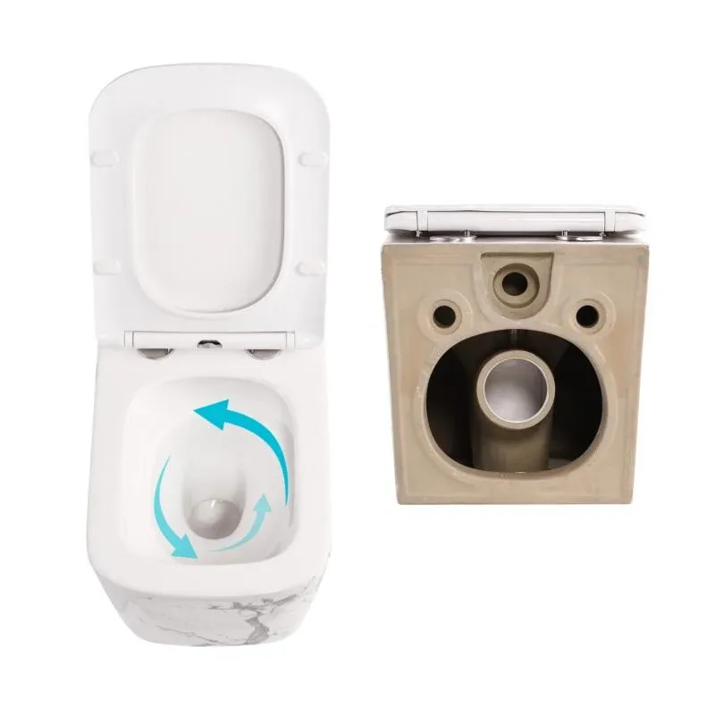 Комплект Qtap Tern Marble 3 в 1: підвісний унітаз Ultra Quiet + біде підвісне + раковина накладна QTTERMR49164 — фото 5