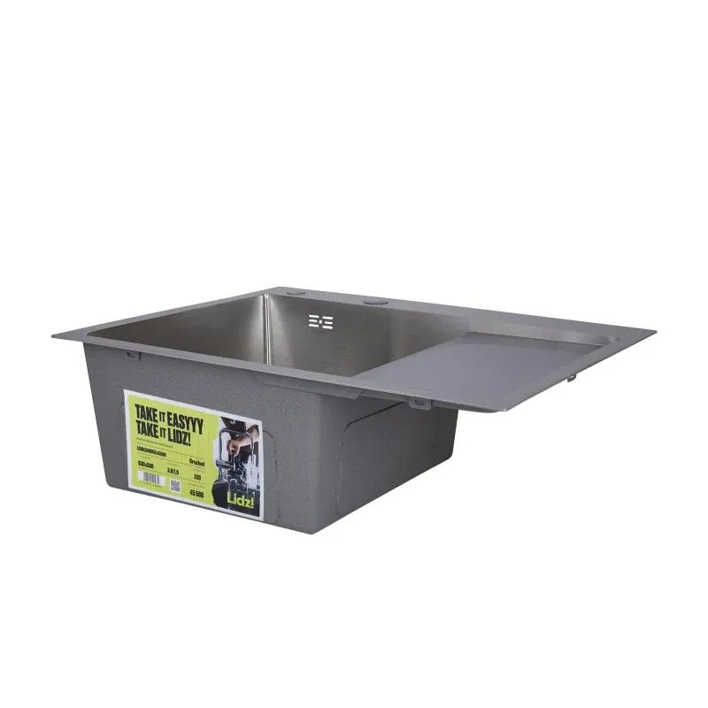 Мийка для кухні інтегрована Lidz Handmade H6350R крило праворуч (LDH6350BRUR45587) Brushed Steel 3,0/1,0 мм — фото 3