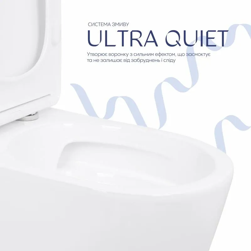 Унітаз підлоговий Qtap Leo Ultra Quiet 620×355×790 мм з сидінням Soft-close, White QTLEO27W49261 — фото 5