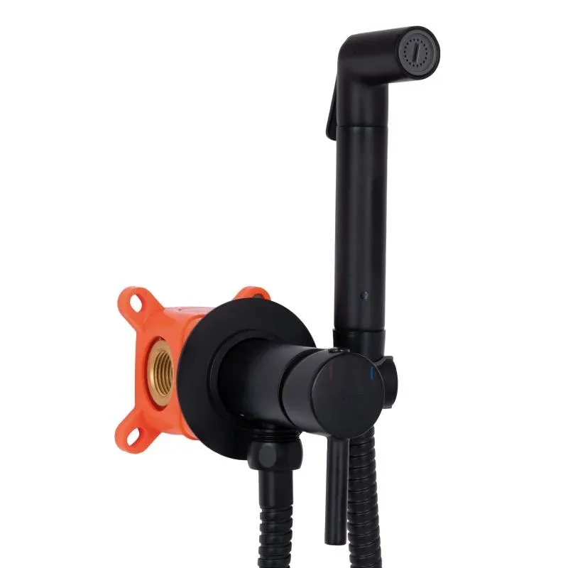 Набор для гігієнічного душу Qtap Inspai-Varius округлий QTINSVARBСRV00440001 Black Matt — фото 4