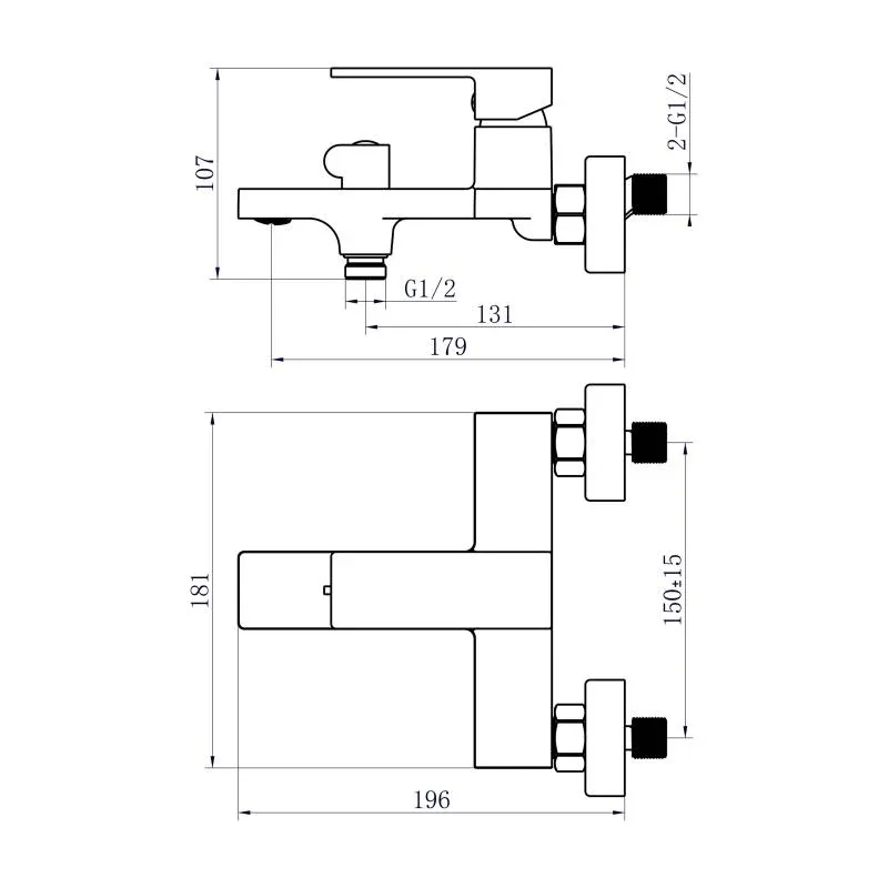 Змішувач для ванни Qtap Gemini (з душовим гарнітуром) QTGEM259CRW45683 Chrome/White — фото 2
