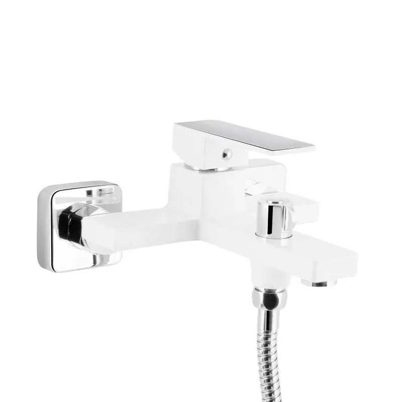 Змішувач для ванни Qtap Gemini (з душовим гарнітуром) QTGEM259CRW45683 Chrome/White — фото 3