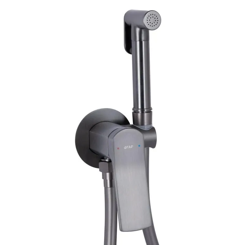 Набор для гігієнічного душу Qtap Slavonice округлий QTSLA262GMB45916 Gunmetal Black PVD — фото 3