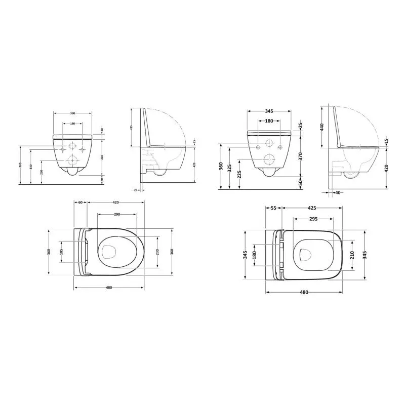 Акційний набір: Унітаз підвісний Jay Ultra Quiet QT07335177W 485х360х320 + Tern Ultra Quiet QT17332303ASW 490x365x325 — фото 2