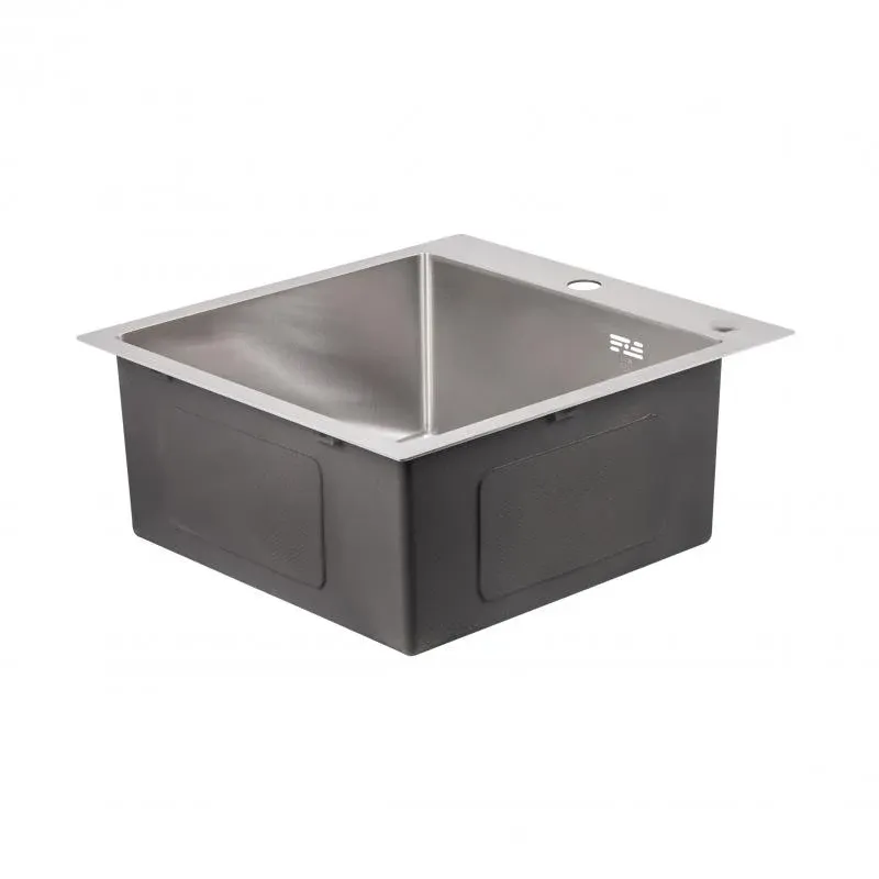Мийка для кухні інтегрована Lidz Handmade H5050 (LDH5050BRU35375) Brushed Steel 3,0/1,0 мм — фото 4