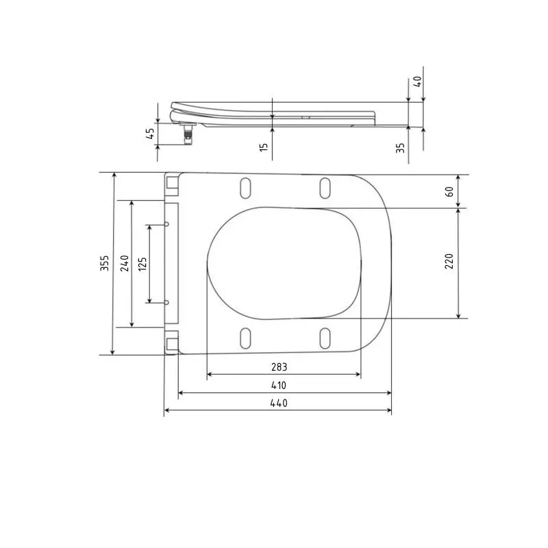 Сидіння для унітаза Qtap (Crow 520,640) з мікроліфтом Slim QT0599SC2170W — фото 2