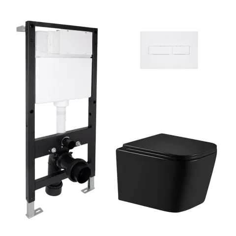 Готове рішення Qtap для ванної кімнати: підвісний унітаз Crow Ultra Quiet 485x340x290 + комплект інсталяції Standard (лінійна клавіша White)