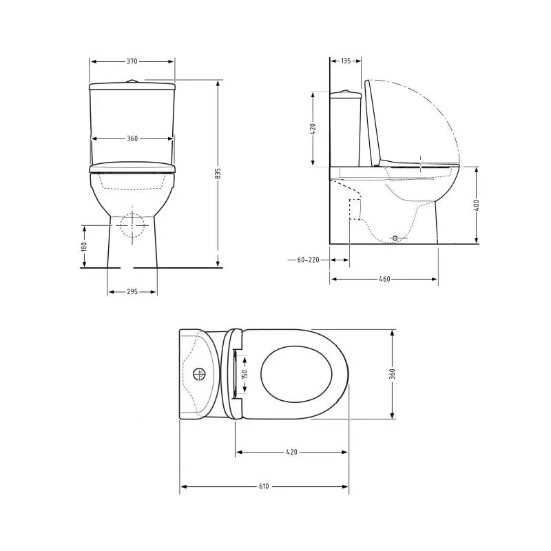 Унітаз-компакт Qtap Robin Ultra Quiet безободковий з сидінням Soft-close QT13226089AW — фото 2