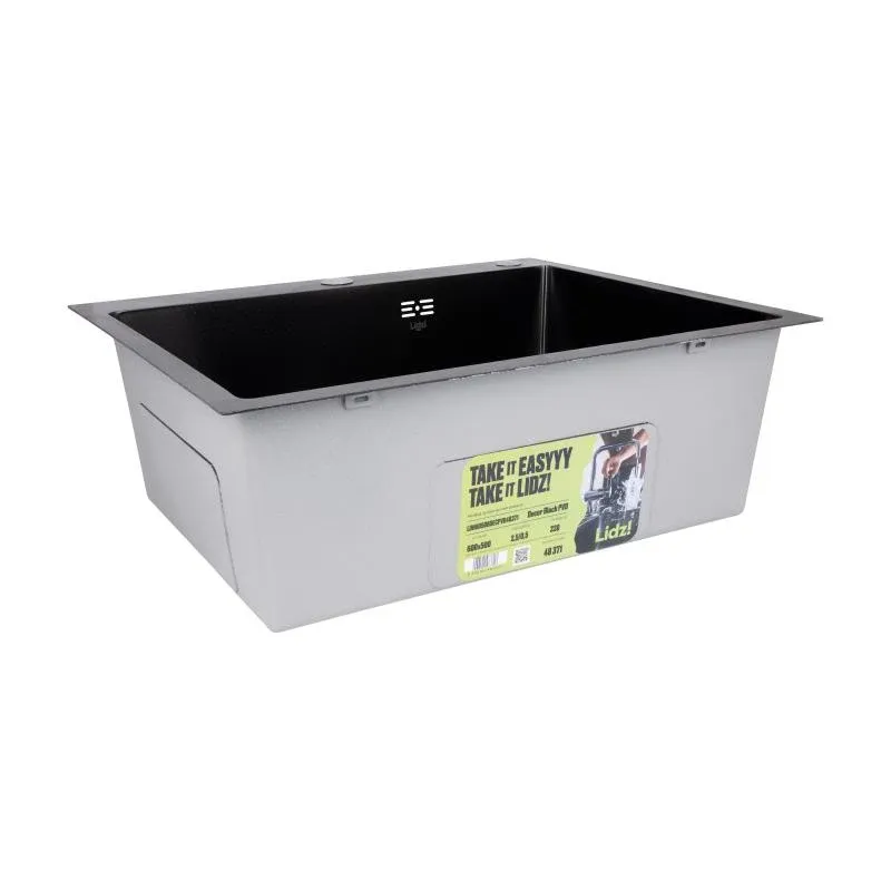 Lidz Handmade H6050HB Мийка для кухні інтегрована Decor Black PVD Honeycomb 2,5/0,5 мм LDH6050BDECPVD48371 — фото 4