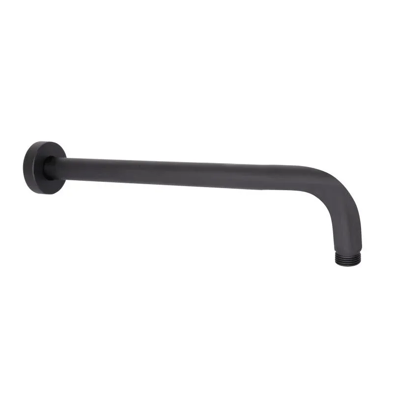 Кронштейн для верхнього душу Qtap Trubice 370 мм округлий QTTRU120BLM45927 Black Matt