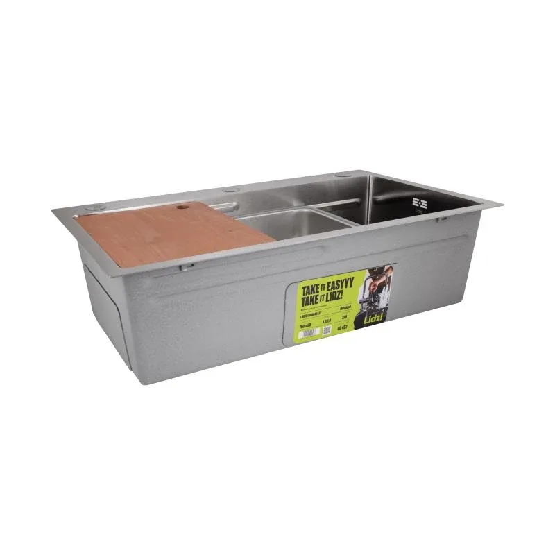 Мийка для кухні інтегрована Lidz Handmade H7545 Brushed Steel 3,0/1,0 мм LDH7545BRU49457 — фото 6