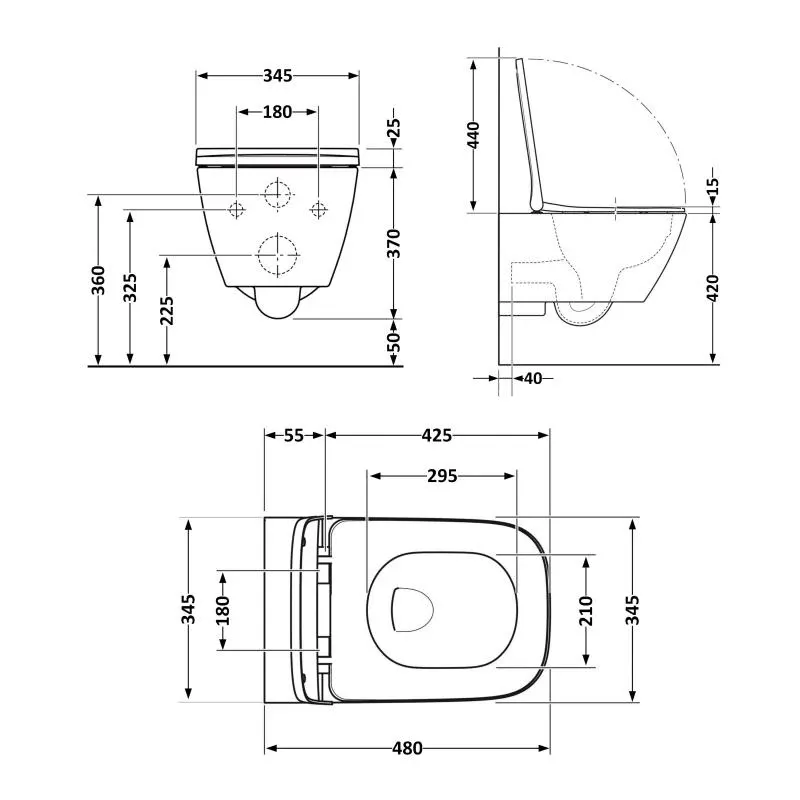 Унітаз підвісний Qtap Tern із сидінням Soft-close QT17332303ASW — фото 2