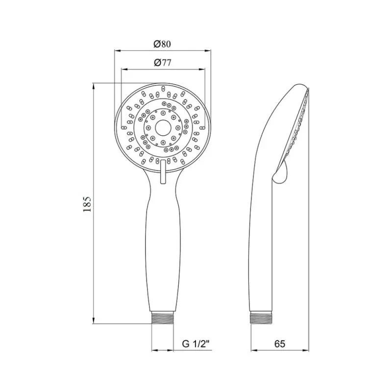 Лійка для ручного душу Лейки Lidz Niagara 05 80 мм округла LDNIA05CRM22037 Chrome — фото 2