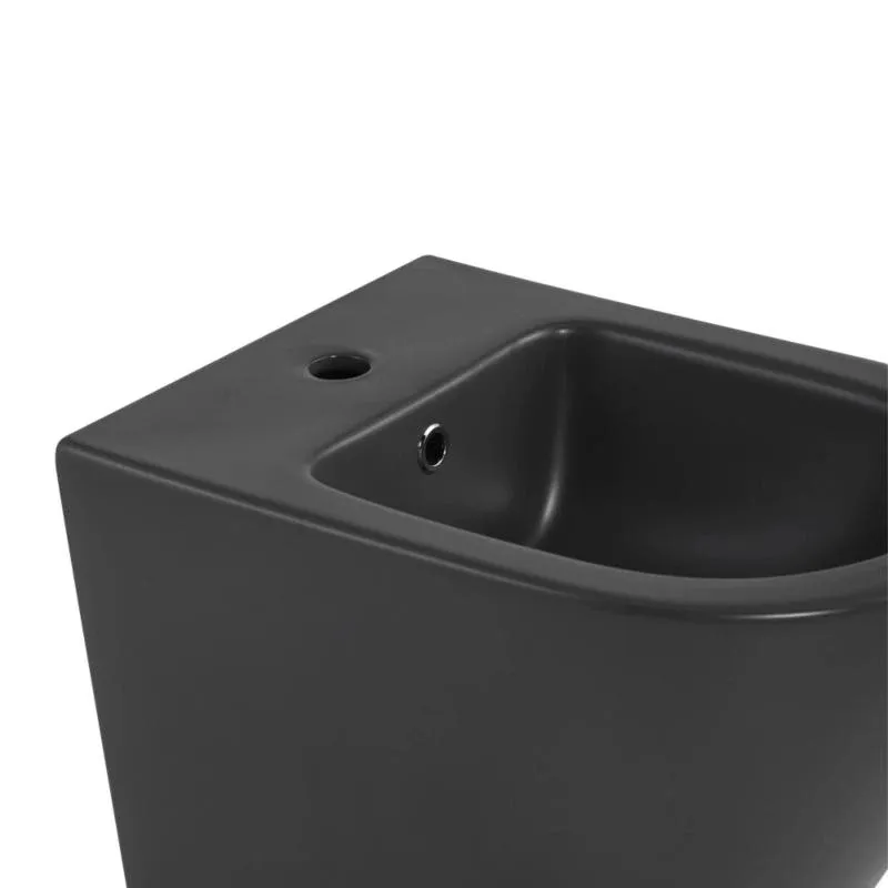 Комплект Qtap Robin Anthracite 3 в 1: підвісний унітаз Ultra Quiet + біде підвісне + раковина накладна QTROBAN49157 — фото 7