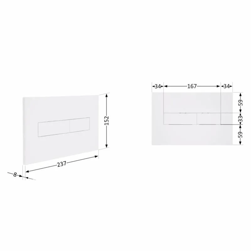 Клавіша змиву Qtap Standard 152x236x28 мм, White, лінійна QTSTD164W49471 — фото 2
