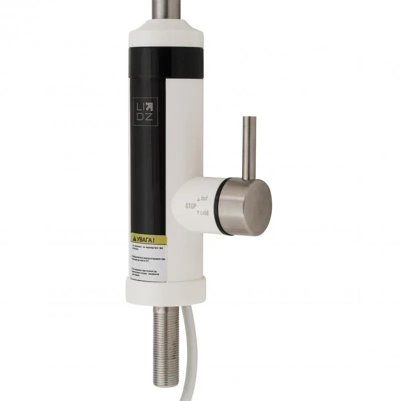 Проточний кран-водонагрівач кухонний для кухні Lidz Warm 059 LDWAR059WNK35878 White / Nickel — фото 3