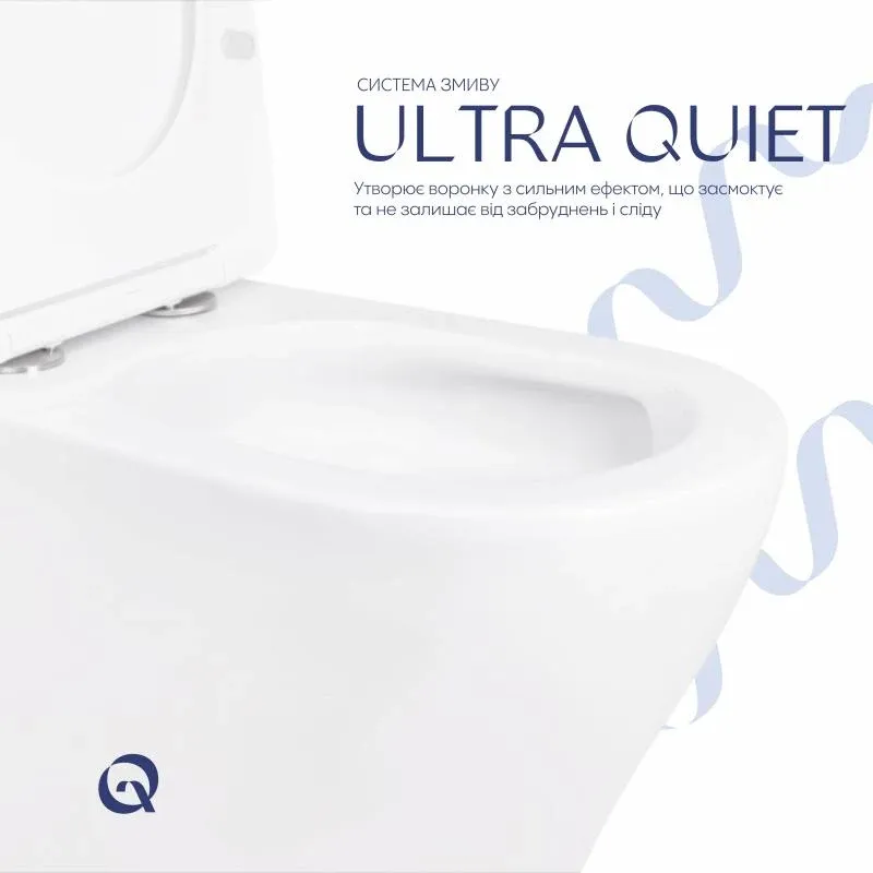 Унітаз-компакт Qtap Cardinal Ultra Quiet безободковий з сидінням Soft-close QT04222168AUQ3W — фото 5