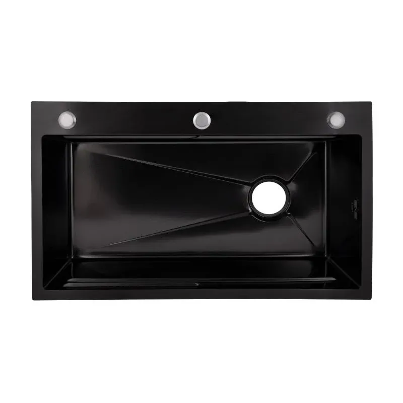 Lidz Handmade H7545B Мийка для кухні інтегрована Decor Black PVD Honeycomb 3,0/1,0 мм LDH7545BDECPVD48373 — фото 3