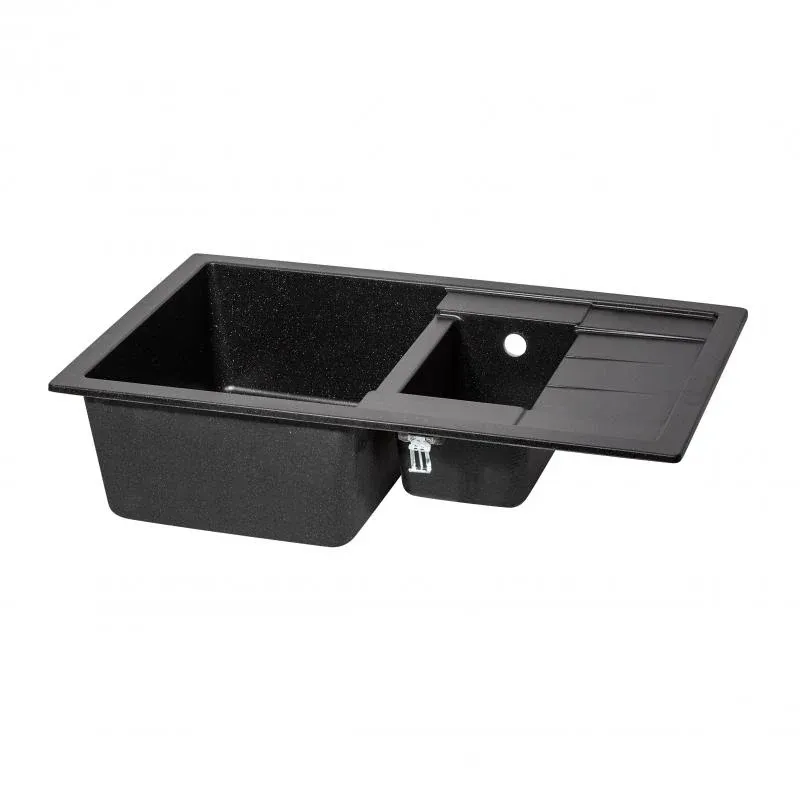 Кухонна мийка з додатковою чашею Lidz 780x495/200 BLA-03 (LIDZBLA03780495200) — фото 4