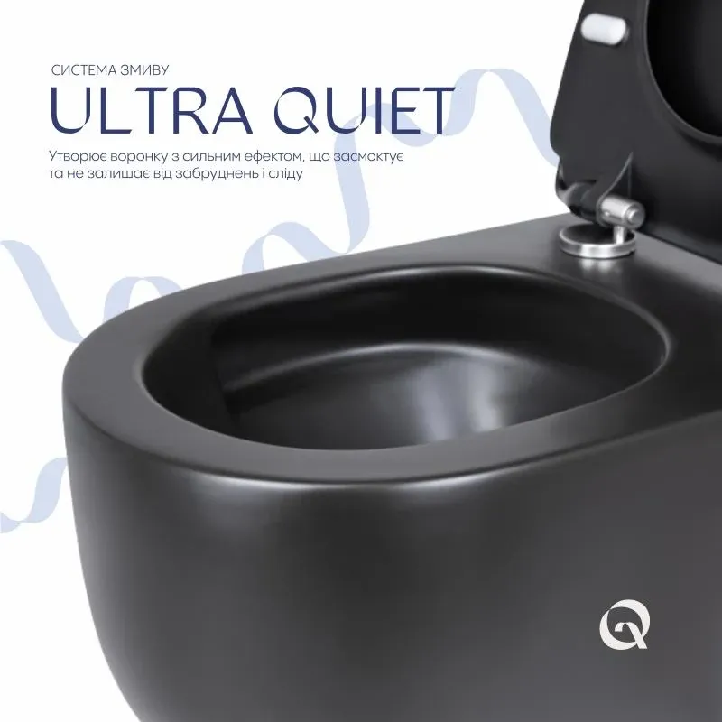 Унітаз підвісний Qtap Taurus безободковий з сидінням Soft-close QT2433084EUQMB — фото 5