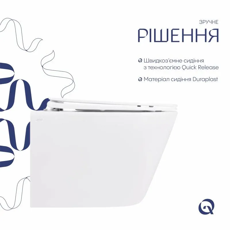 Унітаз підвісний Qtap Swan безобідковий з сідінням Soft-close QT16335178W — фото 4