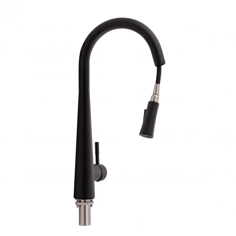 Змішувач для кухні Qtap Evicka з висувним виливом QTEVI9135103UB Black Matt — фото 3