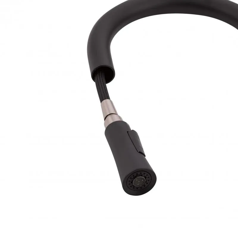 Змішувач для кухні Qtap Evicka з висувним виливом QTEVI9135103UB Black Matt — фото 7