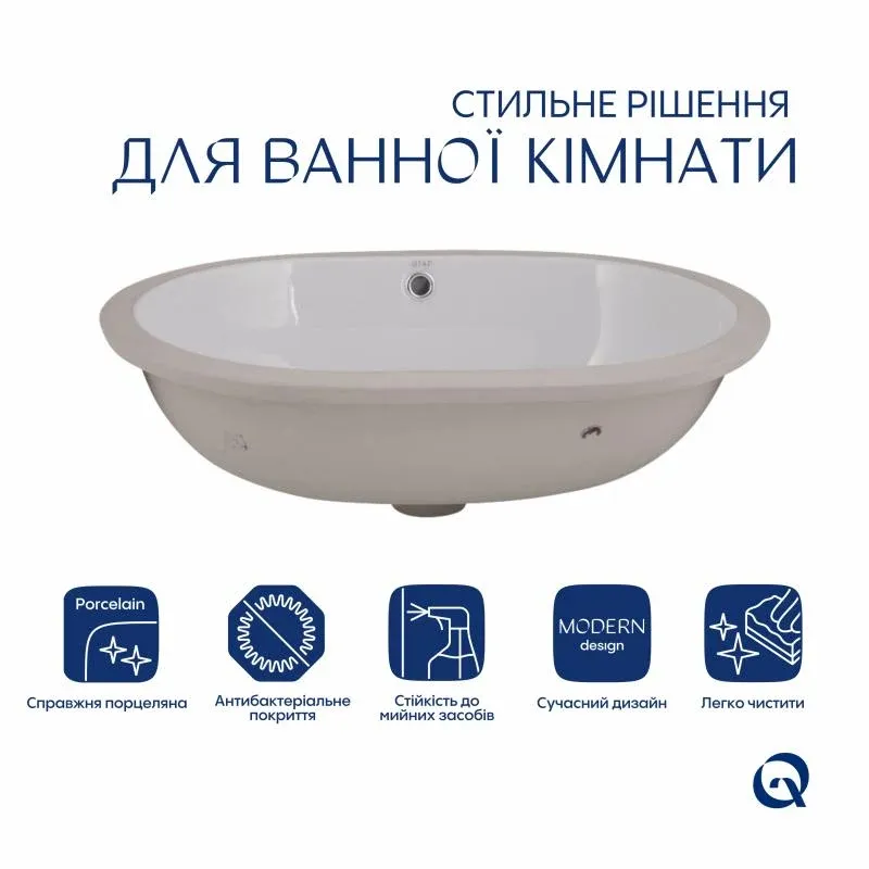 Раковина Qtap Stork 570x390x210 White QT15110522W — фото 3