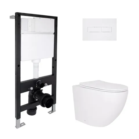 Готове рішення Qtap для ванної кімнати: підвісний унітаз Robin Ultra Quiet 520x365x365 + комплект інсталяції Standard (лінійна клавіша White)