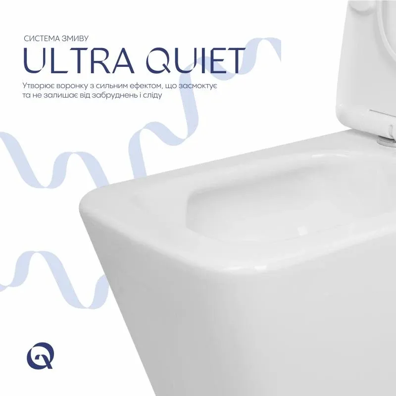 Унітаз підлоговий Qtap Crow Eco Ultra Quiet безобідковий з сідінням Soft-close QTCRO27W51030 — фото 5
