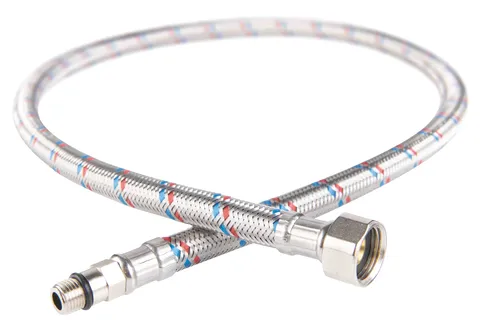 Шланг в сталевому оплетенні3/8 ” x M10 з коротким накінечником L=60см FERRO
