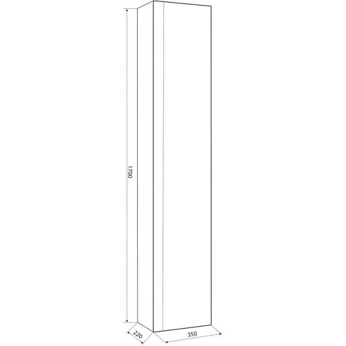 Пенал EOS (R/L) білий мат 1700х350х222 — фото 5