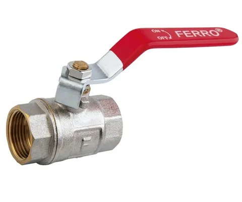 Кран кульовий 3/8" зовнішній-зовнішній, ручка метал. важіль FERRO