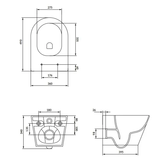 СЕТ C950 ПІДВІСНИЙ MESTA PRO OVAL TORNADO З ДЮРОПЛАСТОВИМ СИДІННЯМ SOFT CLOSE — фото 2