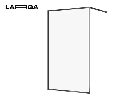 Кабіна душова Walk-in Larga 120х200, профіль чорний, прозоре скло