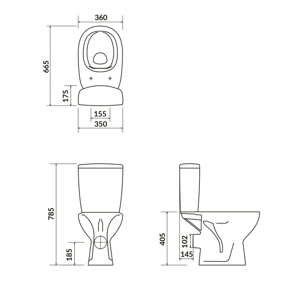Компакт 616  ARTEСO 011-CLEAN ON 3/5 з кришкою дюропласт вільнопадаюча — фото 2