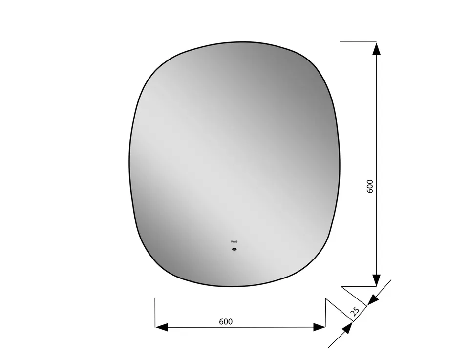 Дзеркало Crystal Z-600*600 LED motion sensor — фото 2