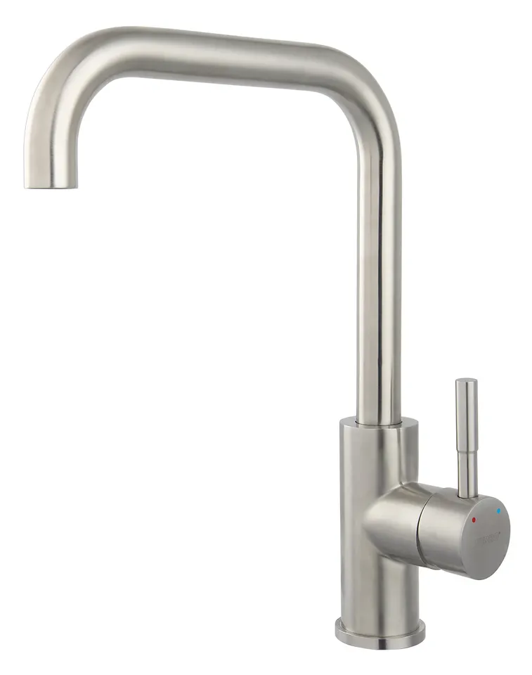 Змішувач Camira Inox, кухня, нержавіюча сталь, Г-подібний, FERRO