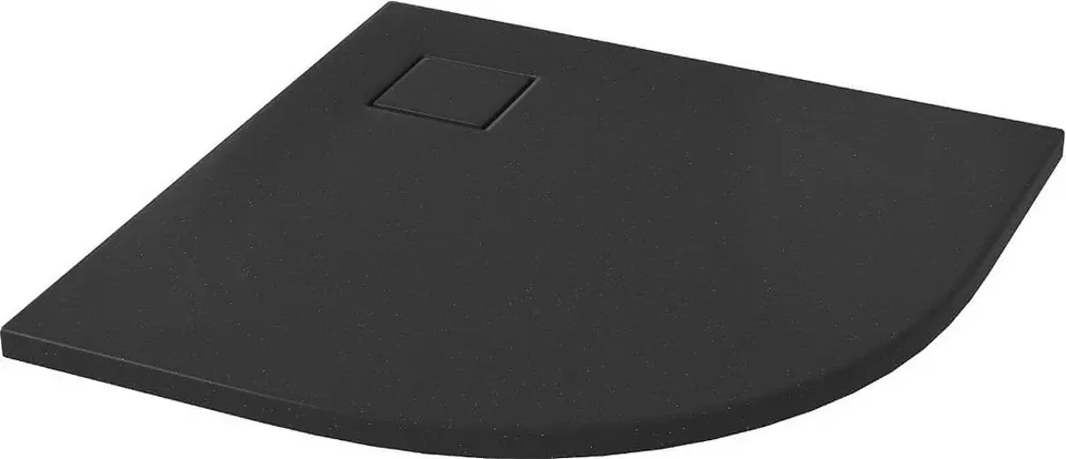 СЕТ B457 душовий  піддон напівкруглий TAKO SLIM 90x4 чорний матовий + сифон