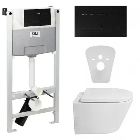 Комплект 5в1  (OLI120 , Slim black, REM VORTEX унітаз з UF сидінням , шум.пр.)