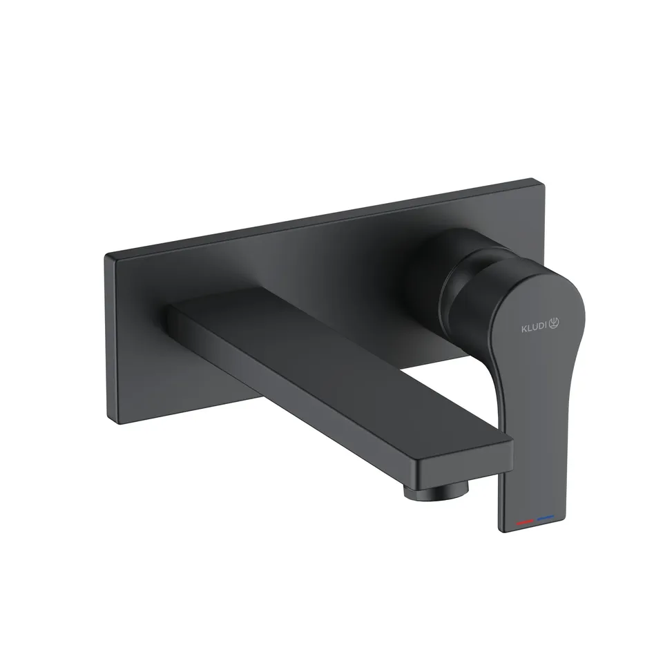 Змішувач настінний для умивальника; чoрний мат KLUDI ZENTA